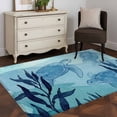 thumbnail image 3 of Blue Coastal Area Rugs 4'x6', Washable Small Throw Rugs for Office Bathroom, Beach Sea Turtle Ocean Nautical Botanical Indoor Outdoor Rug Non-Slip Low Pile Carpet Runner Reversible Floor Mats, 3 of 8