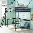 thumbnail image 3 of Flash Furniture Riley Loft Bed Frame with Desk, Full Size Wooden Bed Frame with Protective Guard Rails & Ladder for Kids and Teens - Espresso, 3 of 12