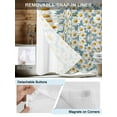 thumbnail image 3 of No Hook Cloth Fabric Shower Curtain with Snap in Liner, Spring Daisy Waterproof Shower Curtains Set with See Through Top Window, Country Pastoral Spring Botanical Flowers Bath Curtains Shower 48"x72", 3 of 6