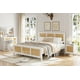 thumbnail image 1 of Cama matrimonial de ratán con cabecera – Estructura boho blanca, soporte robusto de lamas metálicas – Sin base, diseño silencioso – Para dormitorio – Color White Q, 1 of 7