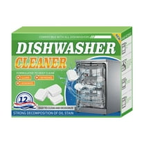Dishwasher Cleaner and Deodorizer Tablets Heavy Duty Deep Cleaning Descaler pods, Removes Limescale Grease & Odor 12Pcs