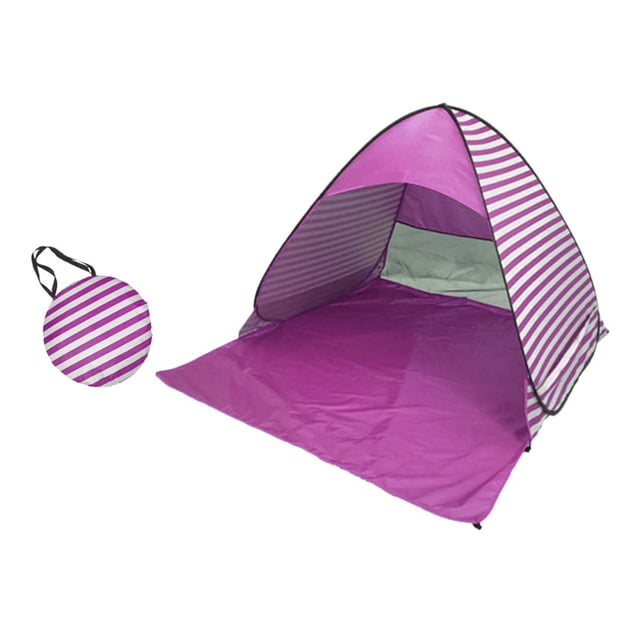 Tente de Plage up Tente de Plage Protection Solaire Tente Instantanée, Coupe-Vent Automatique Plage Rayures Roses G