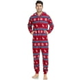 thumbnail image 4 of ANLIQI Couples Matching Christmas Pajamas Sets Hooded Fleece Zipper Plaid Pjs Set Union Suits Soft Warm Jumpsuit(Mens, SF, 2XL), 4 of 8
