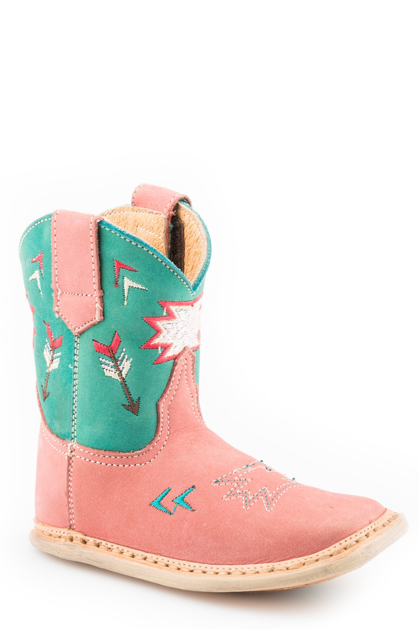 pink and green cowboy boots