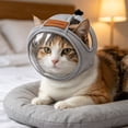 thumbnail image 6 of Mesh Pet Protector, Adjustable Soft Recovery Collar Breathable Head Cover Cats Grooming Anti-Licking Anti-Scratch Protective Shield Lightweight Transparent Hood_Gray, 6 of 8