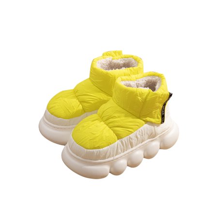 

Zodanni Womens Breathable Ankle Boot Casual Non-Slip Magnetic Winter Shoes Lightweight Warm Round Toe Snow Boots Yellow 5.5-6