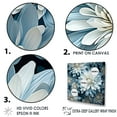 thumbnail image 3 of Designart "Blue Accents: The Beauty Of White And Blue Mums II" Chrysanthemums Floater Framed Canvas Art Print, 3 of 5