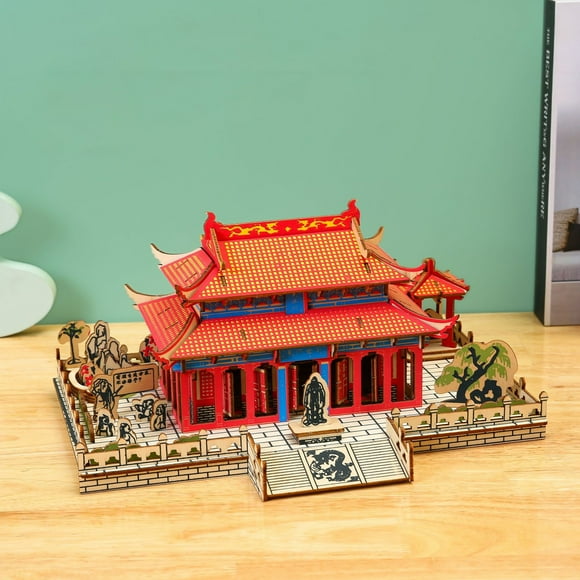 Lolmot Three Dimensional Puzzle, Three Plywood, Manual DIY Assembly Model, Decoration, House Building, Wooden Puzzle