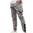 thumbnail image 2 of qolati Men's Casual Cargo Pants Athletic Elastic Waist Hiking Joggers Pants Outdoor Classic Fit Workout Sweatpants, 2 of 7