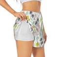 thumbnail image 2 of Bixox Women's Hawaiian Coconut Tree pattern 2 in 1 Running Shorts - Lightweight Athletic Workout Gym Yoga Shorts Liner with Pockets - XX-Large, 2 of 7