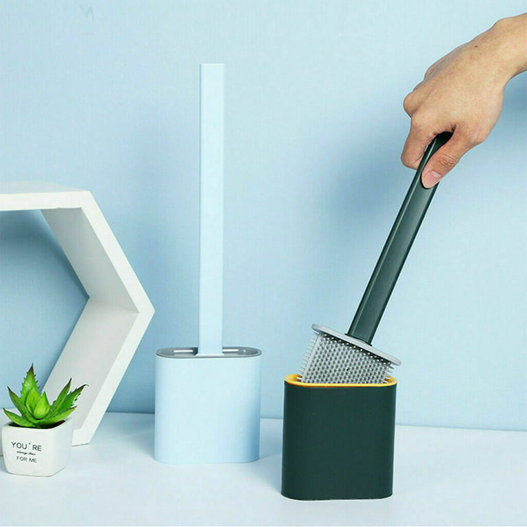 Waretary Toilet Cleaner Brush and Holder Set for Bathroom, Flexer Bowl  Under-Rim