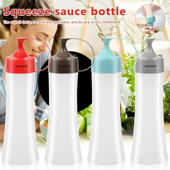 Plastic Condiment Dispenser Bottle Ketchup Sauce Container Squeeze Bottle Kitchen Dining Seasoning Oil Vinegar Storage , Kitecy Condiment Dispenser Bottle