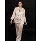 thumbnail image 5 of Traje de chaqueta lisa con arrugas para mujer, conjunto de abrigo holgado de manga larga para mujer, traje de pantalón de pierna ancha elegante para oficina, moda de verano 2024, 5 of 5