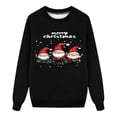 thumbnail image 6 of Hxshgdsn Family Matching Sweatshirt Crew Neck Santa Claus Printed Pullover Tops Trendy Black 2 130, 6 of 7