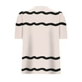 thumbnail image 5 of JTZGDY Womens Summer Tops Casual Puff Short Sleeve Striped/Polka Dot Print Crewneck Tunic Blouse Trendy Oversized Graphic T-Shirts Fashion 2025 Clothes Beige XL, 5 of 6