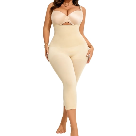 Takusun Plus Size Women's Control Slip Shapers Full Body Shapewear Seamless Thigh Slimmer One Piece Jumpsuit