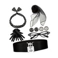 thumbnail image 3 of Accesorios de vestuario de los años 50 para mujer Bufanda Disfraz vintage para festivo Juego de 7 piezas en color negro, 3 of 8