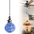 thumbnail image 3 of 2 Pcs Crystal Ceiling Fan Pull Chain, Decorative String Pulls Pendant Extension, Beaded Ball Pull Chains Extender Ornament With Connector for Lamp 21", 3 of 7