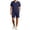 Navy, variant on Migroa Men's 2 Pieces Linen Set Henley Shirt Short Sleeve And Drawstring Casual Track Shorts Beach Clothes Vacation Matching Suit Summer Wear Beige L