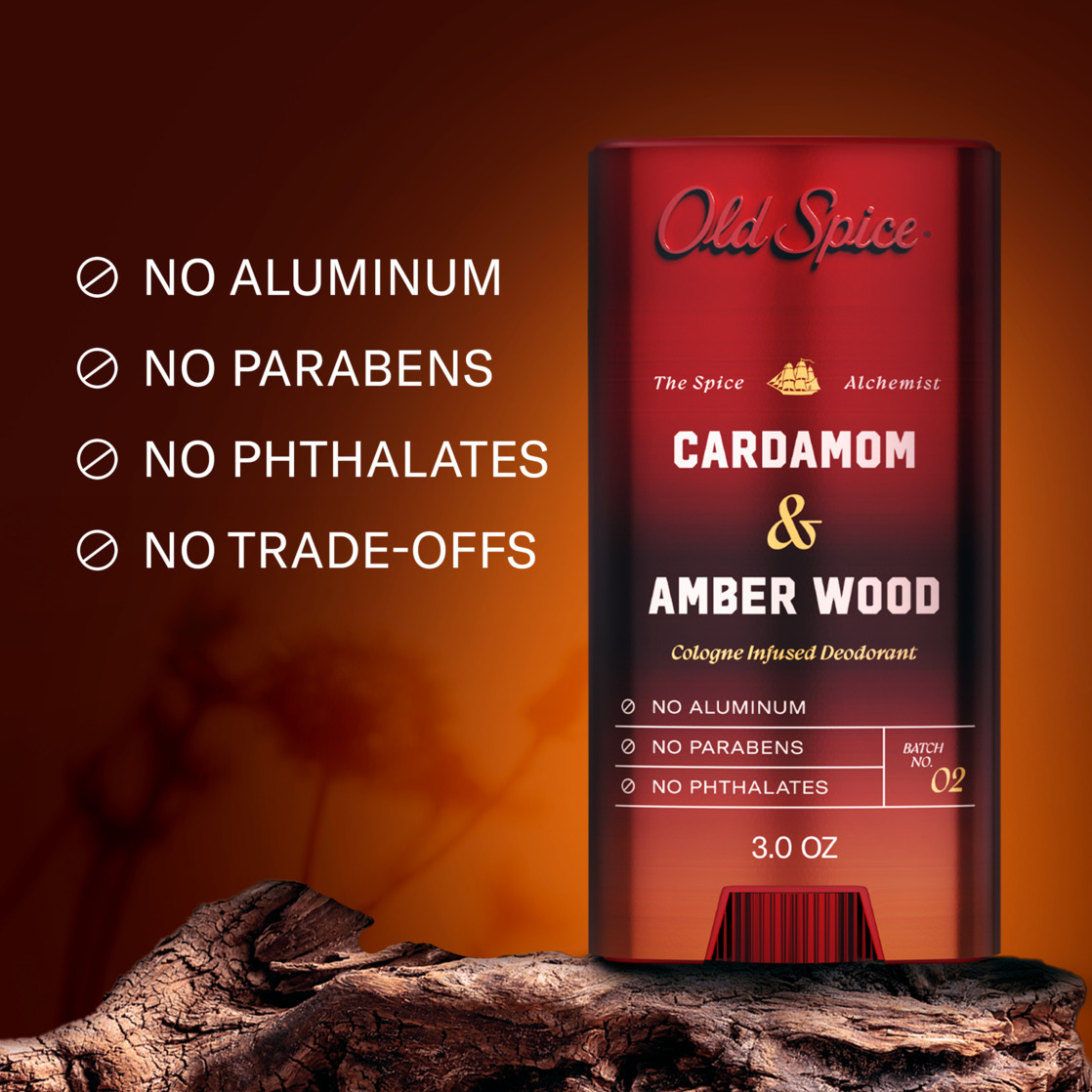 Old Spice Deodorant for Men, The Spice Alchemist Collection, Cardamom and Amber Wood, 3oz