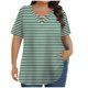 thumbnail image 1 of Tops de Manga Corta de Tamaño Más de las Mujeres, Blusas de Cuello en V Impresas de Verano de Moda para Uso Casual, Diario Y de Fiesta, 1 of 7