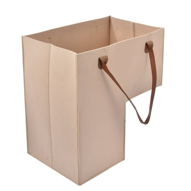 ibaste Stair Basket with Handles Felt Staircase Baskets for Carpeted and Wooden Stairs L