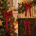 thumbnail image 6 of Christmas Glitter Double Ear Bow Ornaments Hanging Decorations for Tree Wreath and Garland, 6 of 6