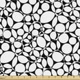 thumbnail image 1 of Abstract Upholstery Fabric by the Yard, Retro Style Circles in Monochrome Repeating Graphic Geometric Art, Decorative Fabric for DIY and Home Accents, Charcoal Grey and White by Ambesonne, 1 of 5