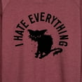 thumbnail image 3 of Instant Message - I Hate Everything Cat - Women's Lightweight French Terry Long Sleeve Shirt, 3 of 6