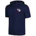 thumbnail image 2 of Men's Levelwear Navy Cleveland Guardians Recruit Short Sleeve Full-Zip Hoodie, 2 of 3