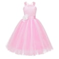 thumbnail image 3 of DPOIS Kids Lace Criss Cross Back Princess Flower Girl Tulle Dress, 3 of 4