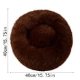 thumbnail image 2 of Fluffy Round Pet Cushion, Ultra Soft Plush Sleeping Bed, Non-Slip Warm Mat for All Season Indoor Pet Rest Light pink 15in, 2 of 7