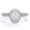 Rose, variant on 1.75 ct Halo Oval Cut Opal and Moissanite Antique Wedding Ring Set in 18K White Gold over Silver
