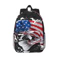 thumbnail image 1 of Lukts Largemouth Bass Fish in USA Pattern 15 Inch Student Backpack, Waterproof Laptop Backpack with Adjustable Shoulder Straps, Lightweight Travel, Campus Backpack, Unisex, 1 of 6
