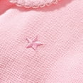 thumbnail image 5 of Toddler Girls Short Sleeve 𝐑uffle Piq𝘂e Pol𝗼 Button Closure Collared Shirts Kids Girls School 𝗨niform Tops Summer Cute Tees, 5 of 5