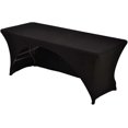 thumbnail image 3 of Spandex Table Cover 4 FT. Fitted Polyester Tablecloth Stretch Table Cover Table Topper Open Back - Black, 3 of 3