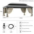thumbnail image 2 of Pakunoda Outdoor Curtains for 12' X 20' Gazebo, Waterproof Outdoor Privacy Curtain Panel set of 4, Cream(Curtain Only), 2 of 8