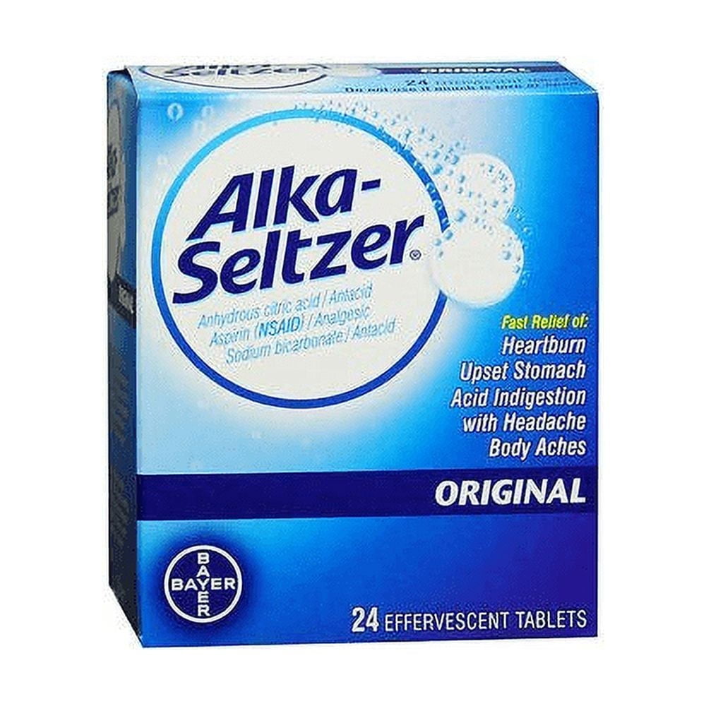 Alka-Seltzer Effervescent Tablets Original - 24 ea., Pack of 4