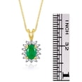 thumbnail image 4 of Rylos 14K Yellow Gold Halo Pendant Necklace: 6X4MM Emerald & Sparkling Diamonds -  18" Chain Exquisite Birthstone Jewelry, 4 of 7