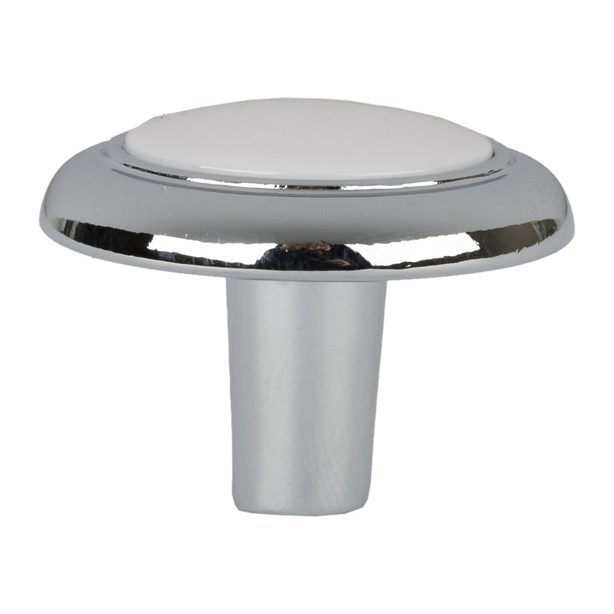 (3 pack) Mainstays 1-1/4" (32mm) Classic Cabinet Knob, Chrome and White, 10 Pack