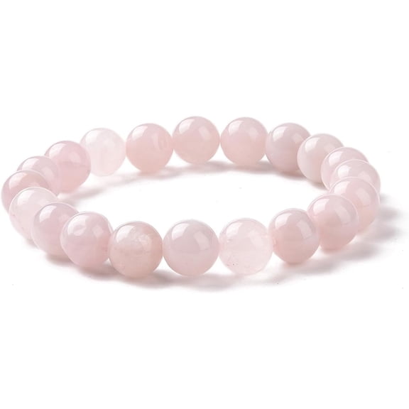1Pcs Natural Rose Stretch Bracelets Quartz Bead Gemstone Bracelet 10mm Round Dyed Stretch Bracelet for Women Men Birthday Gift