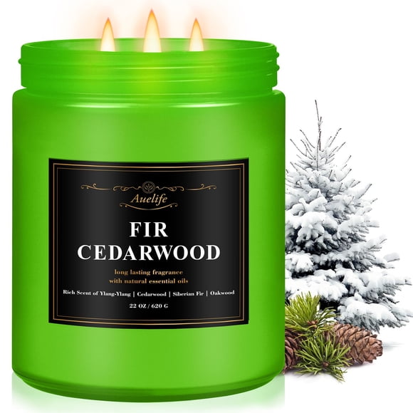 Vela aromática Auelife Winter Fir & Cedarwood 650 ml, 3 mechas