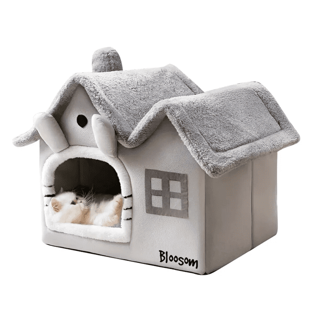 Cómodas Camas Para Gatos, Bloosom Cama Lavable Para Perros, Cojín Gris