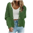 thumbnail image 1 of Yuyuzo Cardigan Sweater for Women Button down Cable Knit Sweaters Long Sleeve Oversized Fall Clothes, 1 of 3