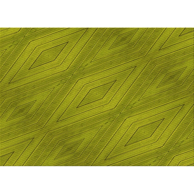 Ahgly Company Indoor Rectangle Patterned Acid Green Area Rugs, 2' x 4'