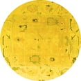 thumbnail image 1 of Ahgly Company Indoor Round Abstract Yellow Modern Area Rugs, 8' Round, 1 of 4