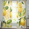 thumbnail image 3 of Lemon Leaf Watercolor Hand Drawn Sheer Curtain Living Room Drapes Home Bedroom Voile Curtain Tulle Window Curtain, 3 of 7
