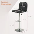 thumbnail image 3 of Gymax Swivel Bar Stools Set of 2 w/ Backrests Footrests & Metal Base for Kitchen Black, 3 of 8