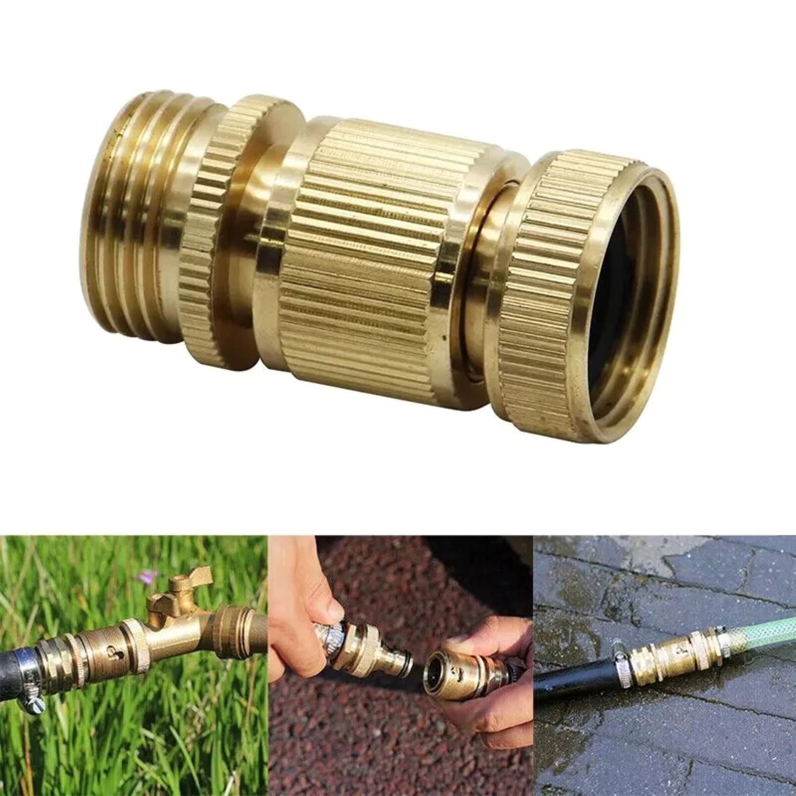 ARCADORA 4 Pair Brass Garden Hose Quick Connectors 3/4” GHT Standard Size Easy Connection Leak Proof Durable Faucets Sprinklers RV Boats