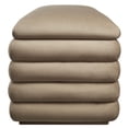 thumbnail image 3 of Accent Chair Bench Ottoman, Taupe Gray, Velvet, Living Kitchen Cafe Bistro Hospitality Restaurant, Modern Contemporary Boutique HB36622, 3 of 11